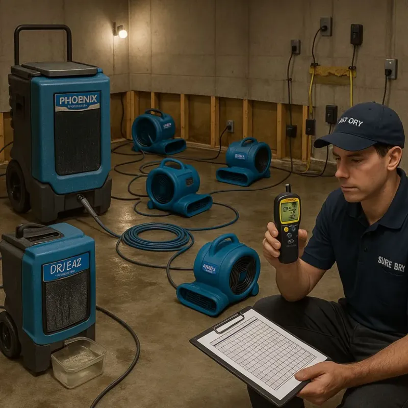 Structural Drying and Dehumidification process in Wilson, OK